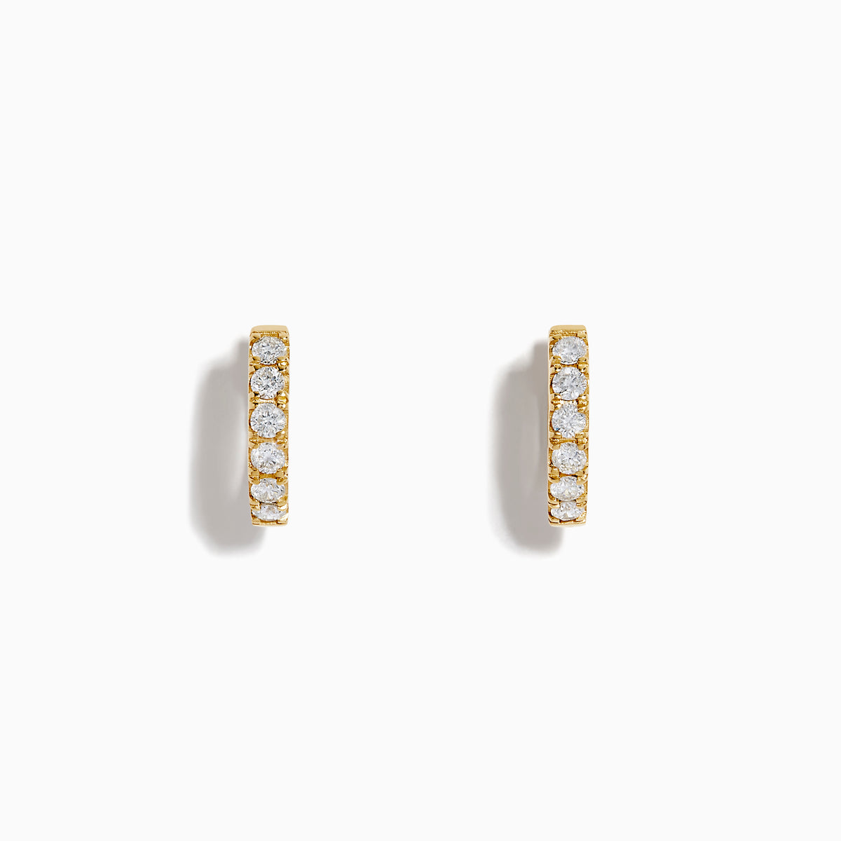 14K Yellow Gold Diamond Pavé Huggie Earrings