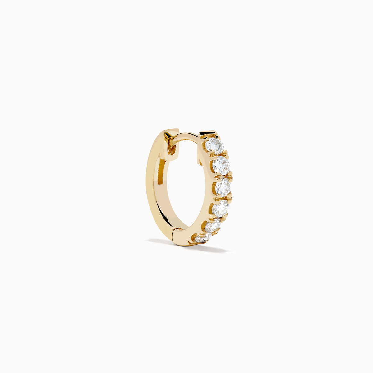 14K Yellow Gold Diamond Pavé Huggie Earrings