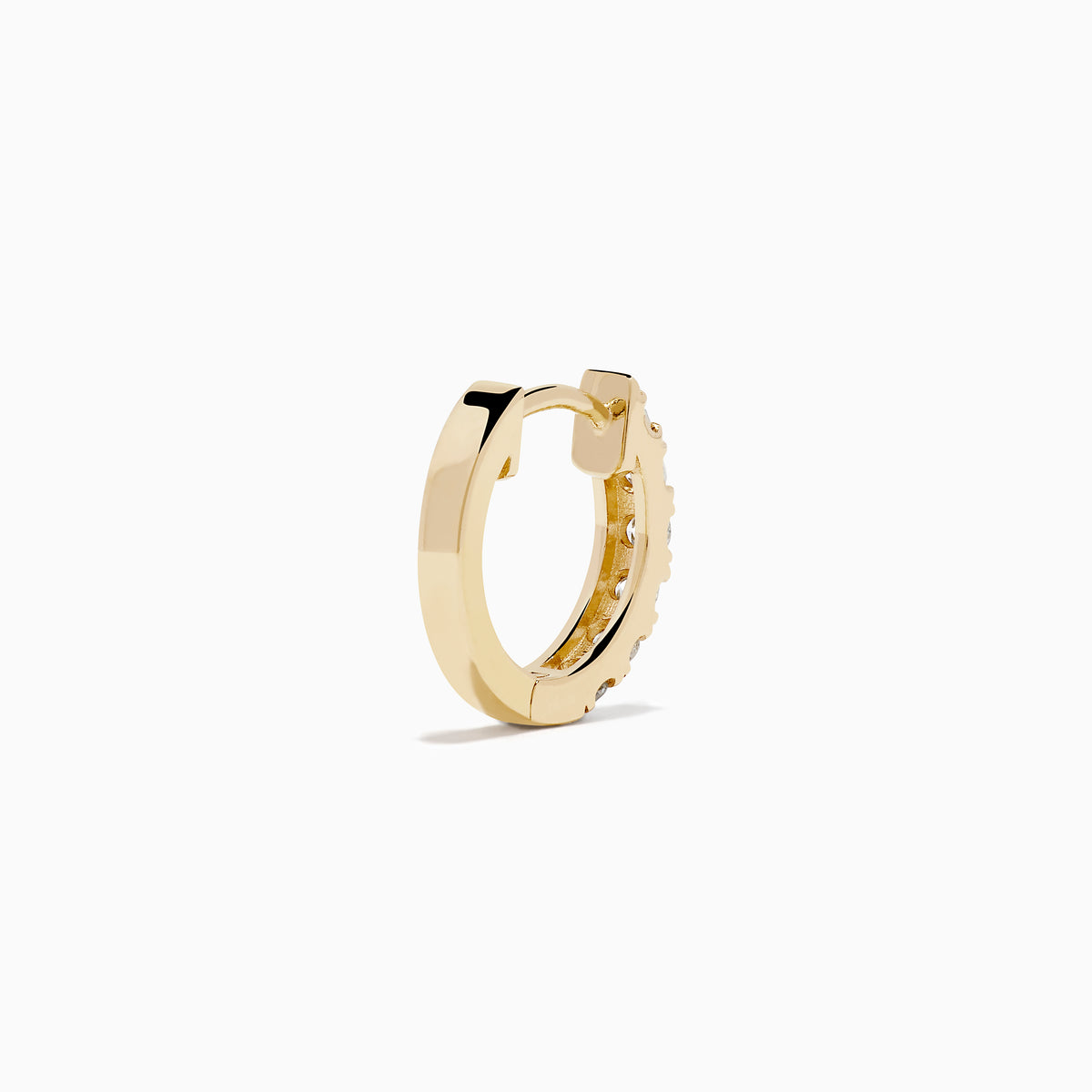 14K Yellow Gold Diamond Pavé Huggie Earrings