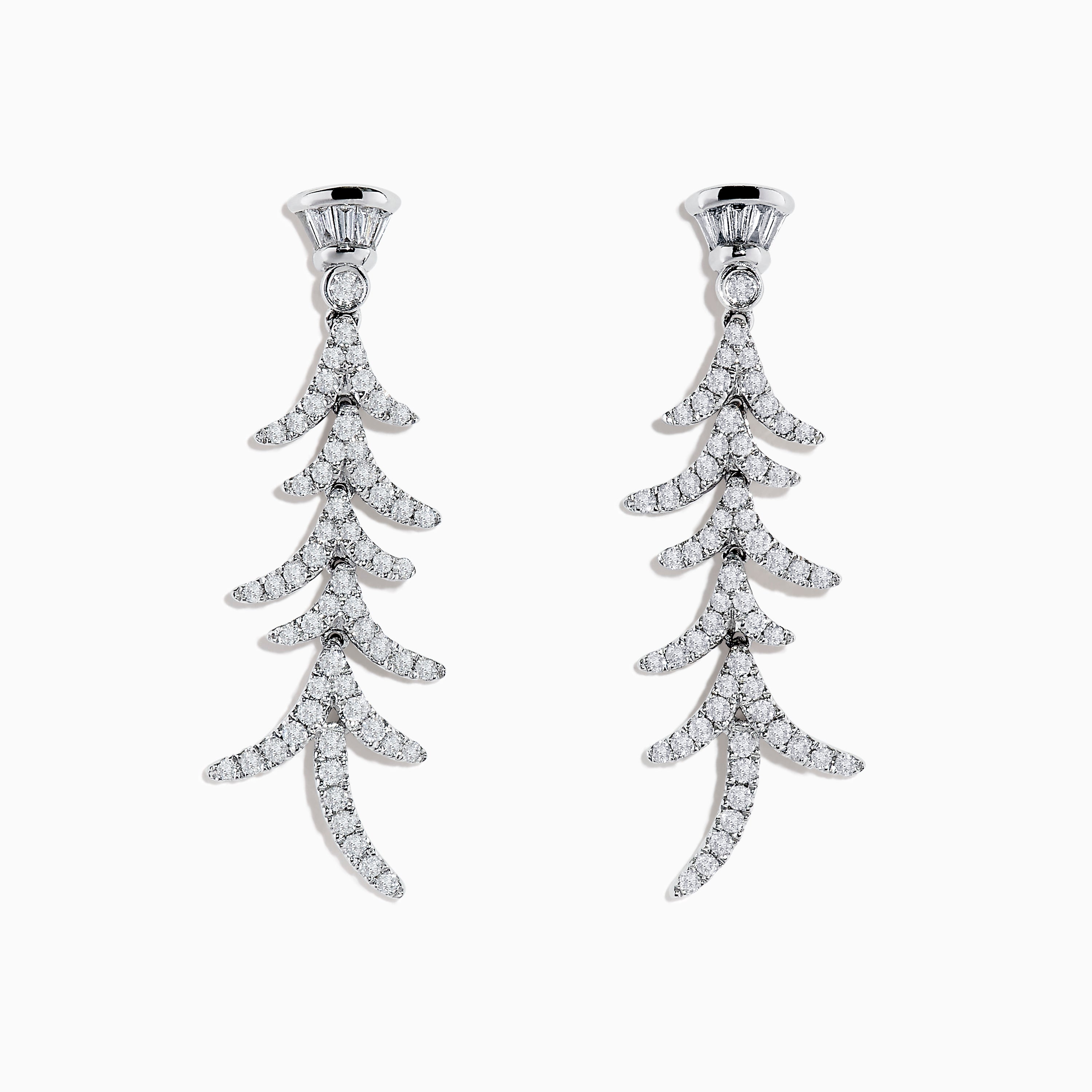 Effy Pave Classica 14K White Gold Diamond Drop Earrings