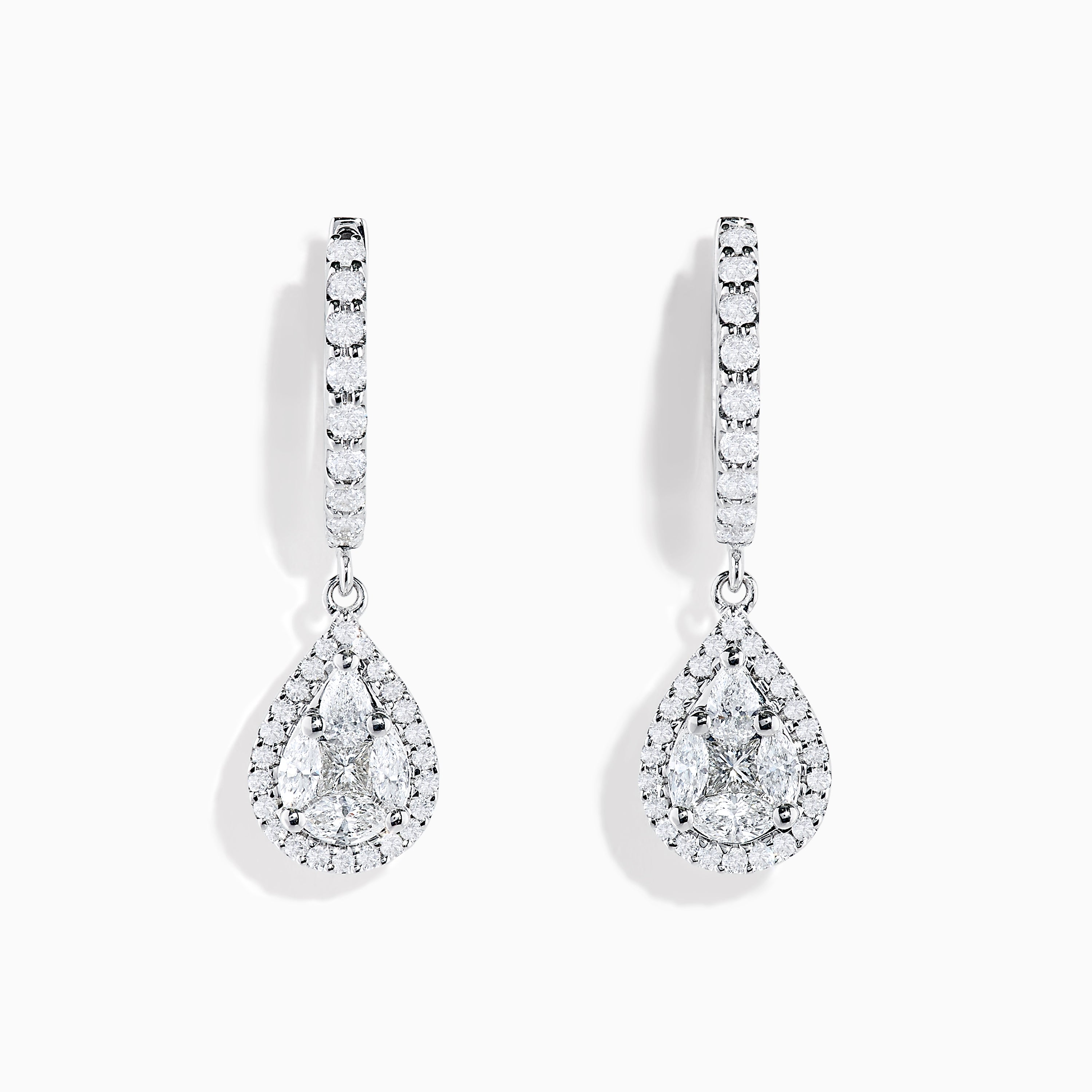 Effy Bouquet 14K White Gold Diamond Teardrop Drop Earrings