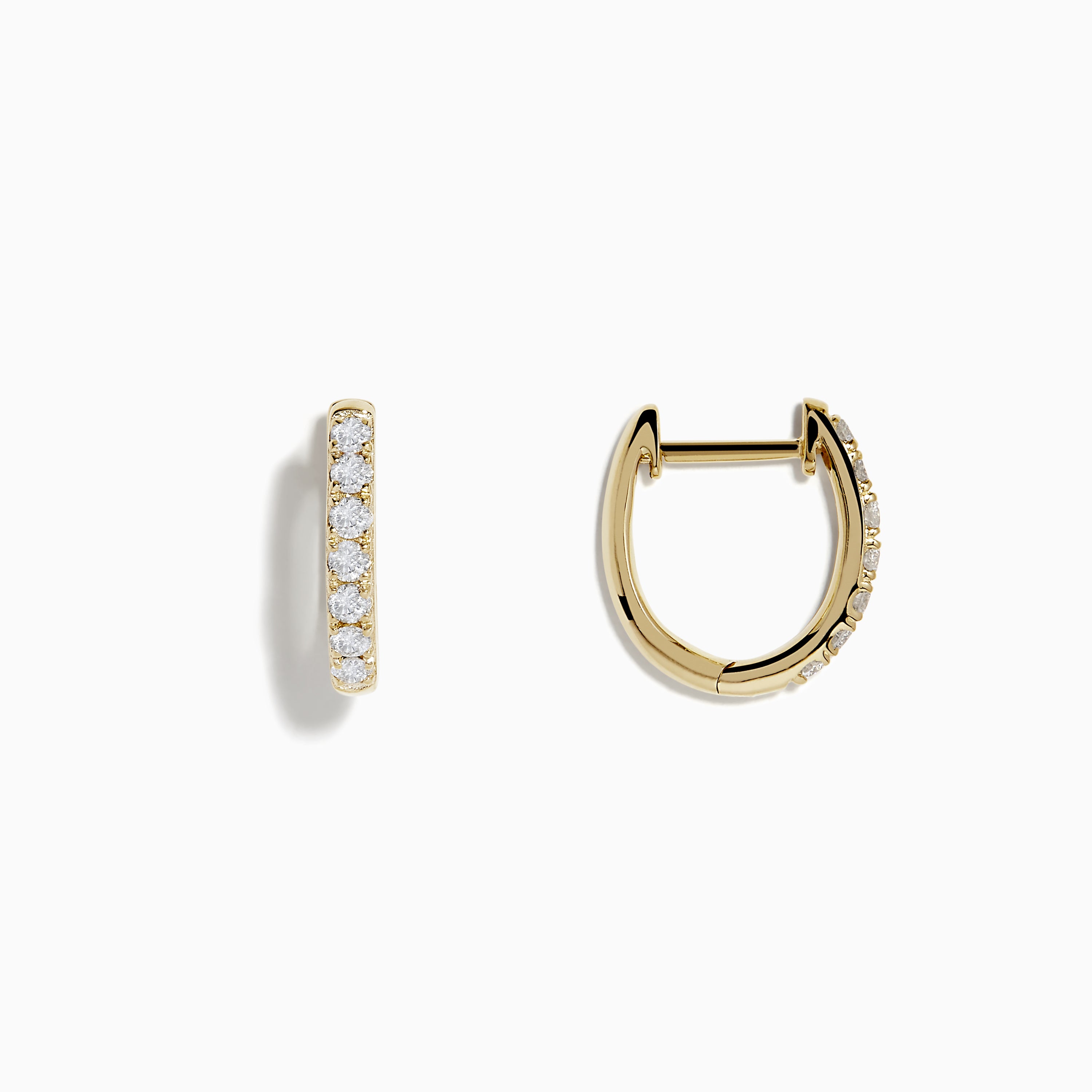 Effy D'Oro 14k Yellow Gold Diamond Huggie Earrings