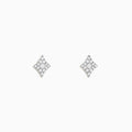 The Casino 14K Yellow Gold Diamond Diamonds Suit Stud Earrings feature a diamond-shaped design with multiple small round white gemstones, shown against a plain white background.