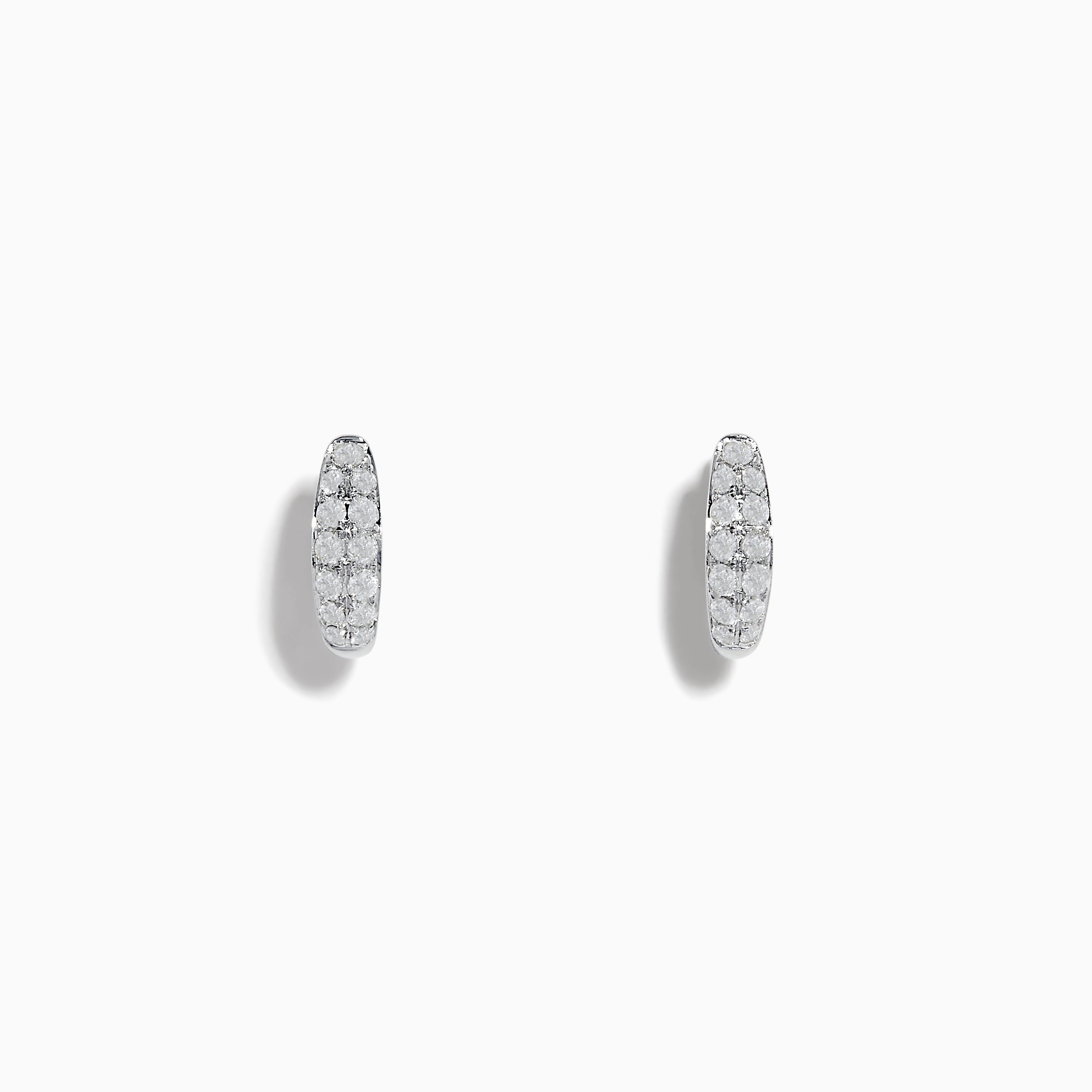 Pave Classica 14k White Gold Diamond Huggie Earrings –