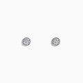 Pave Classique 14K White Gold Bezel Set Diamond Solitaire Earrings, 0.50 TCW, displayed on a plain white background.