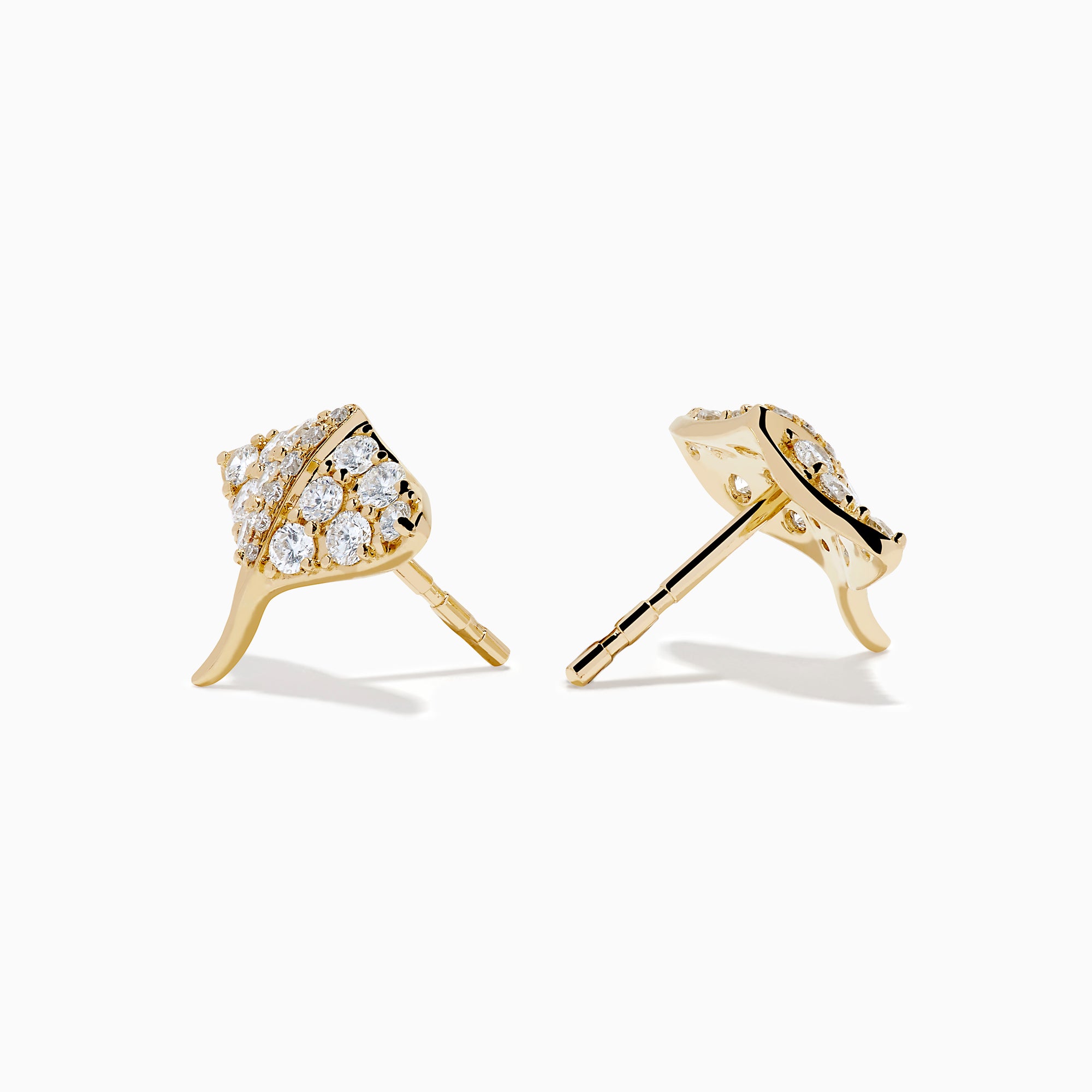 14K Yellow Gold Diamond Pavé Stingray Stud Earrings