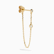 14K Yellow Gold Diamond Bezel-Set Chain Drop Earrings