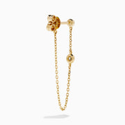 14K Yellow Gold Diamond Bezel-Set Chain Drop Earrings