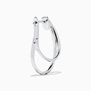14K White Gold Black and White Diamond Crossover Pavé Earrings