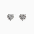 The 925 Sterling Silver Diamond Heart Earrings feature sparkling diamonds set in heart shapes, crafted from 925 silver and shown on a white background.