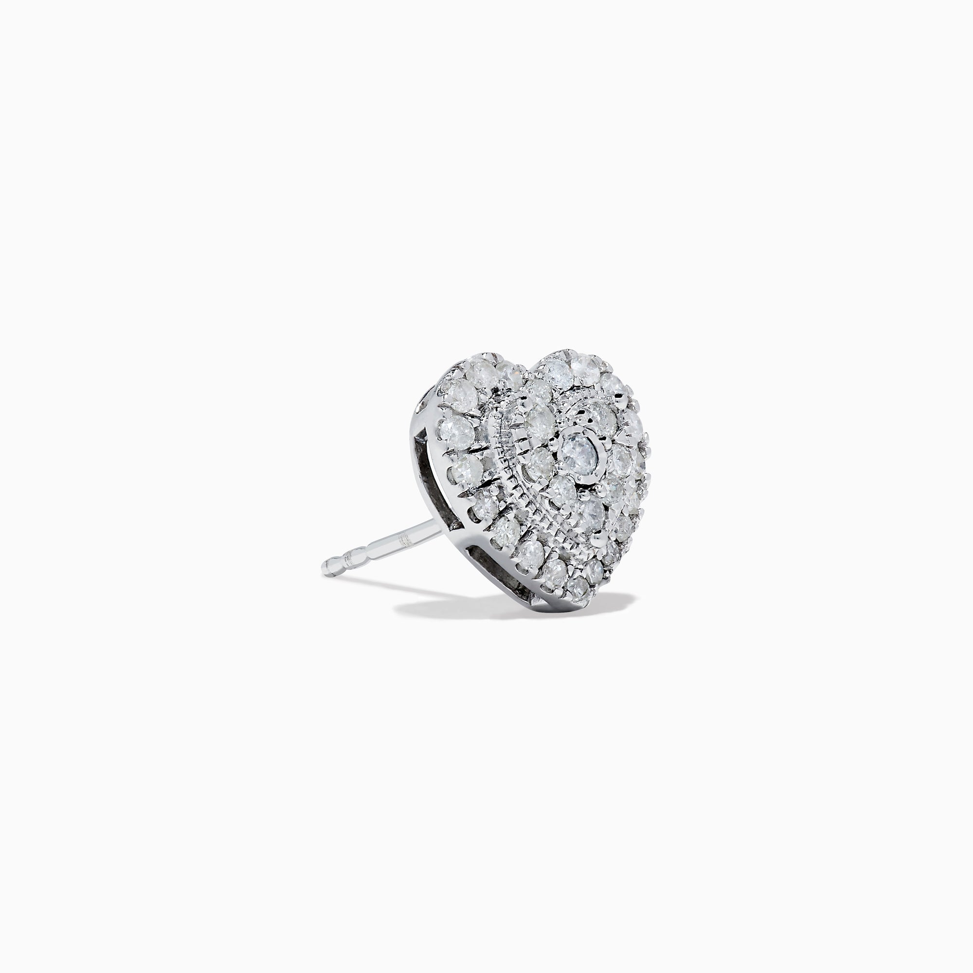 The 925 Sterling Silver Diamond Heart Earrings feature sparkling diamonds set in heart shapes, crafted from 925 silver and shown on a white background.