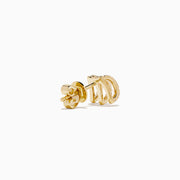 14K Yellow Gold Diamond Triple-Arc Pavé Stud Earrings