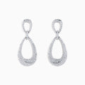 The Pave Classica 14K White Gold Diamond Earrings feature two teardrop loops, both set with sparkling pavé diamonds, shown against a white background.