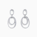 The Pave Classica 14K White Gold Diamond Earrings feature three interlocking oval hoops set with sparkling white diamonds, elegantly crafted in 14K white gold and displayed against a plain white background.