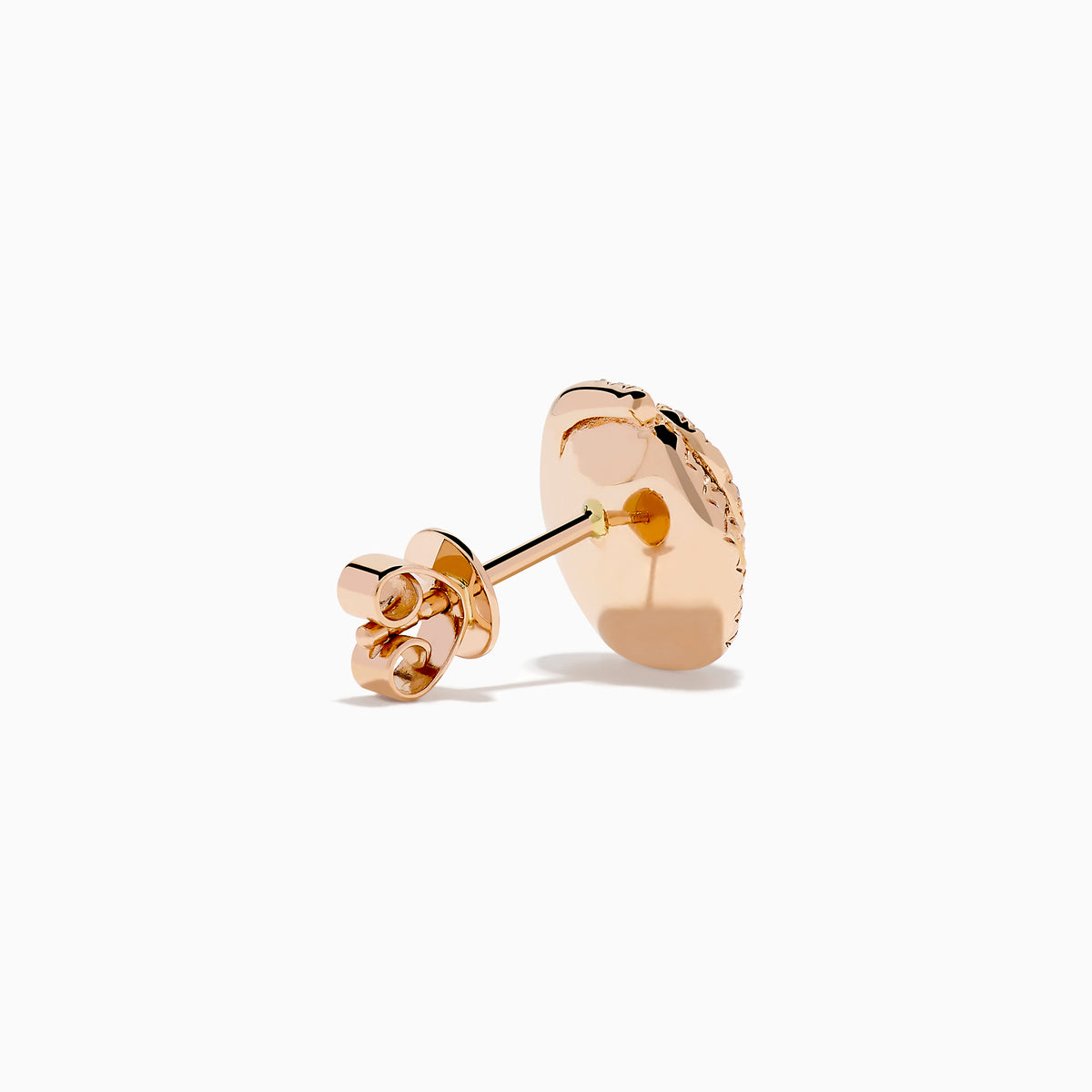 The Pave Rose 14K Rose Gold Diamond Stud Earrings feature multiple concentric rows of sparkling white diamonds in intricate spiral patterns. Perfect elegant stud earrings for any occasion, displayed on a white background.
