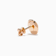 The Pave Rose 14K Rose Gold Diamond Stud Earrings feature multiple concentric rows of sparkling white diamonds in intricate spiral patterns. Perfect elegant stud earrings for any occasion, displayed on a white background.
