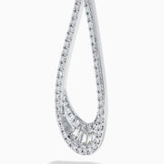 14K White Gold Diamond Elongated Pavé Drop Earrings