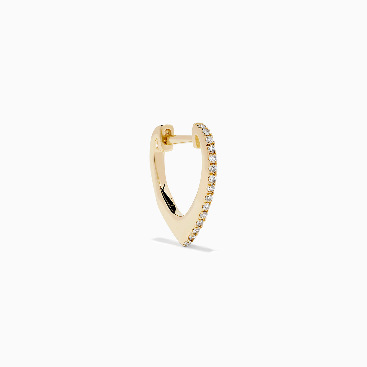 14K Yellow Gold Diamond Tapered Pavé Huggie Earrings