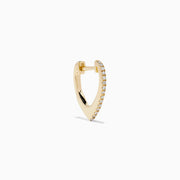 14K Yellow Gold Diamond Tapered Pavé Huggie Earrings