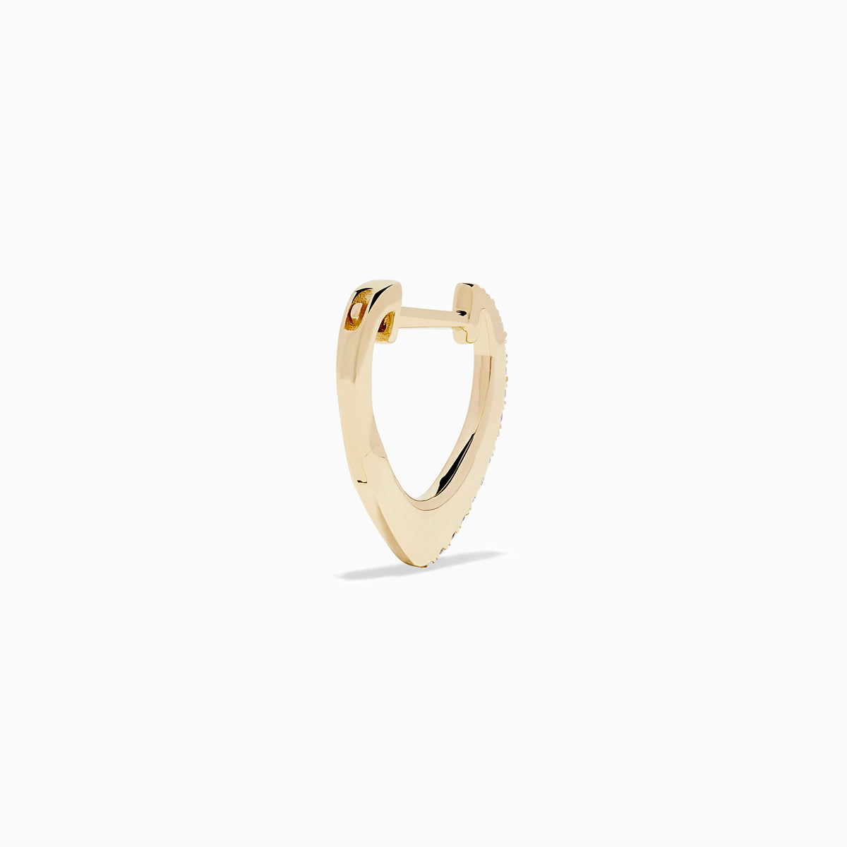 14K Yellow Gold Diamond Tapered Pavé Huggie Earrings
