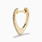 14K Yellow Gold Diamond Tapered Pavé Huggie Earrings