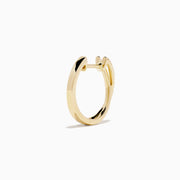 14K Yellow Gold Diamond Crossover Pave Huggie Earrings