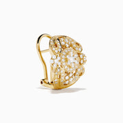 14K Yellow Gold Diamond Openwork Filigree Earrings