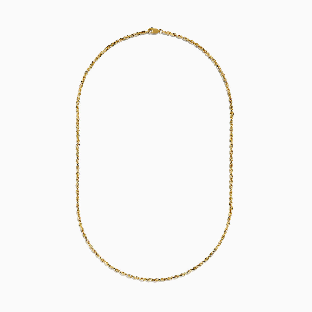 The 14K Yellow Gold Rope 18 Chain is a delicate necklace, showcased against a plain white background.