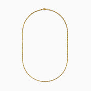 The 14K Yellow Gold Rope 18 Chain is a delicate necklace, showcased against a plain white background.