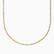 The 14K Yellow Gold Rope 22 Chain is displayed against a plain white background, with the chain forming a wide, gentle curve at the bottom.