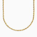 A close-up image of the 14K Yellow Gold 20-24 Adjustable Rope Chain Necklace on a white background, showcasing its twisted, textured design.