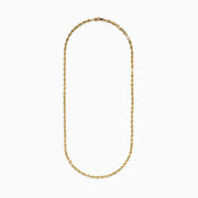 A close-up image of the 14K Yellow Gold 20-24 Adjustable Rope Chain Necklace on a white background, showcasing its twisted, textured design.