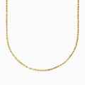 The 14K Yellow Gold Figaro Rope Chain Necklace 18 features a twisted, textured design and is displayed on a plain white background.