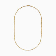 The 14K Yellow Gold Figaro Rope Chain Necklace 18 features a twisted, textured design and is displayed on a plain white background.