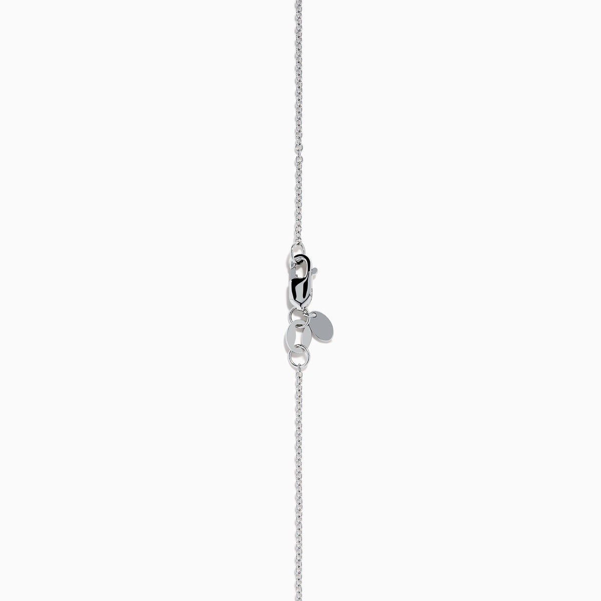The Star Lab Grown Diamond Solitaire Pendant in 18K White Gold features a single round diamond on a delicate chain, showcased against a plain white background.
