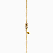 The Star Lab Grown Diamond Solitaire Beaded Pendant in 18K Yellow Gold features a delicate beaded chain and a round diamond solitaire, beautifully displayed on a white background.