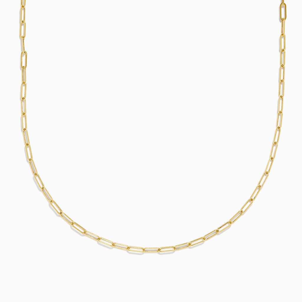 Effy Yellow Gold Plated Sterling Silver 18" 2.5mm Paperclip Chain
