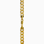 The Men's 14K Yellow Gold Curb Link Chain Necklace is shown in a U shape against a white background, highlighting its classic curb link design.