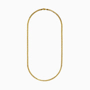 The Mens 14K Yellow Gold Anchor Chain Necklace 22 features rounded, interlocking links and is displayed on a white background—an ideal choice for a classic mens gold necklace.