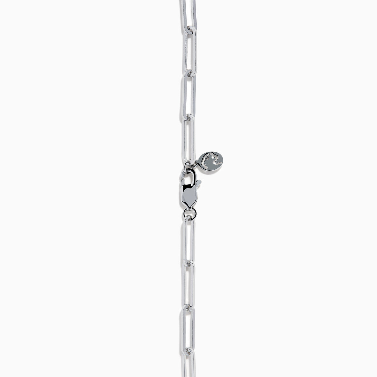 Sterling Silver Diamond Pavé Paperclip Necklace