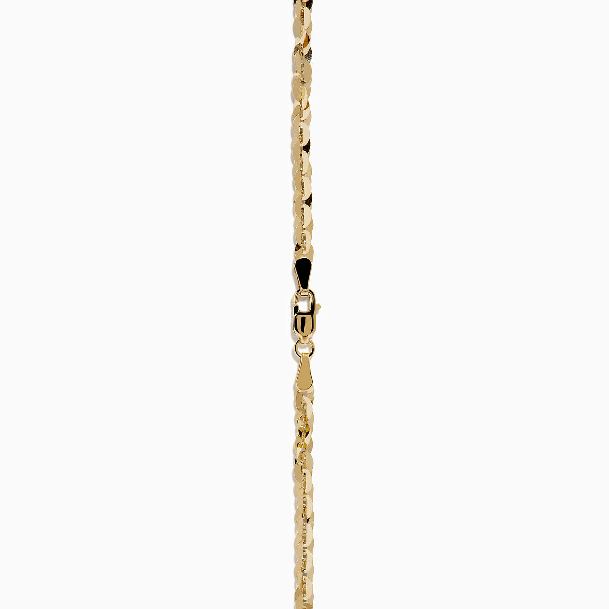 The 14 Karat Yellow Gold Cleo Link Necklace, showcasing a shiny, textured surface and elegant chain design, is displayed against a plain white background.