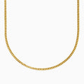 The 14K Yellow Gold 2.7mm Solid Oval Curb 24 Chain features a smooth, polished finish and is shown against a white background.