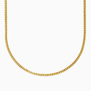 The 14K Yellow Gold 2.7mm Solid Oval Curb 24 Chain features a smooth, polished finish and is shown against a white background.