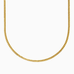 The 14K Yellow Gold 2.7mm Solid Oval Curb 24 Chain features a smooth, polished finish and is shown against a white background.