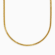 The Mens 14K Yellow Gold 22 Hollow Box Chain is shown against a white background, highlighting its fine, square links and smooth, polished finish.