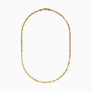 A close-up of the 14K Yellow Gold Textured Braided Herringbone Chain, displayed in a semicircle against a plain white background.