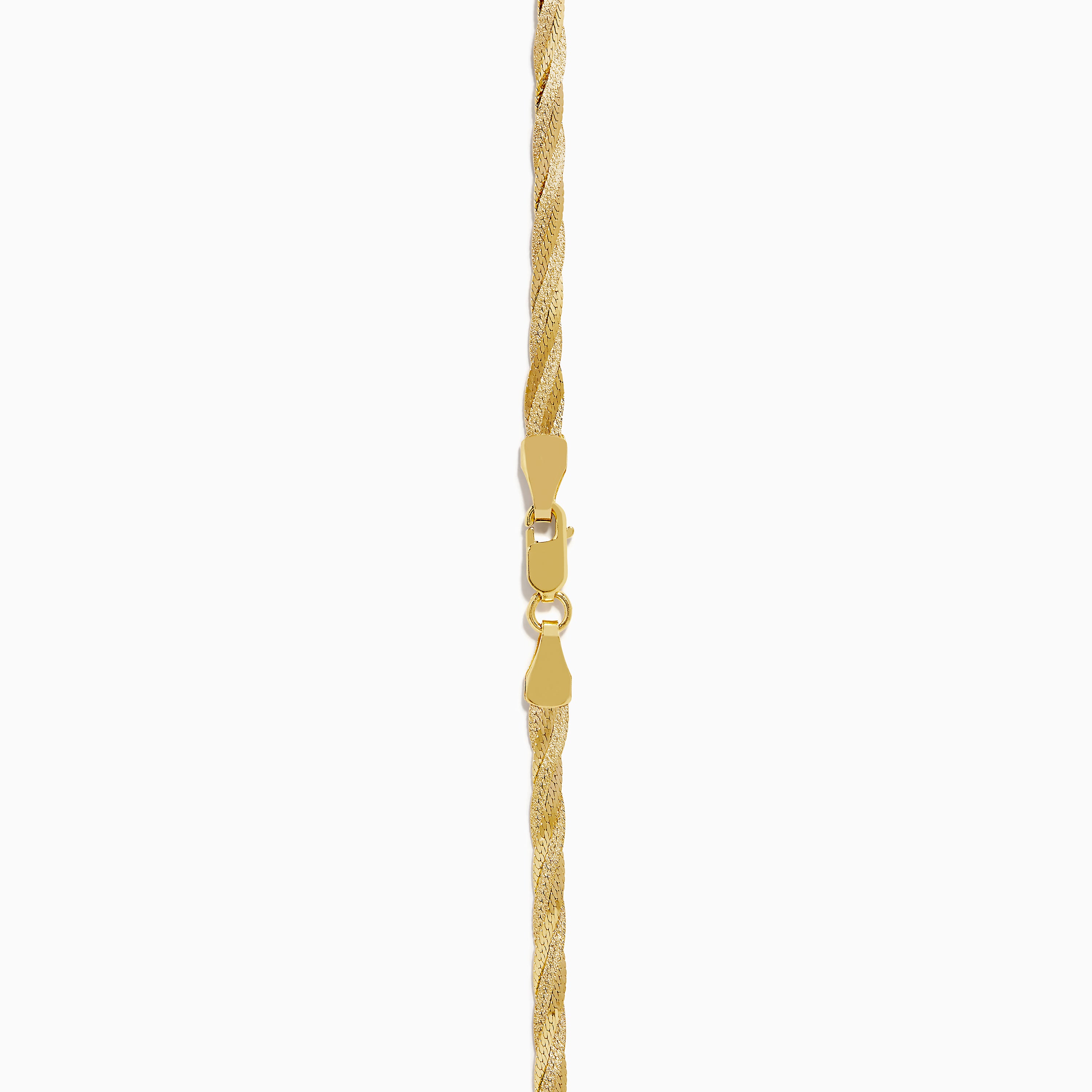 14K Yellow Gold Textured Braided Herringbone Chain – effyjewelry.com
