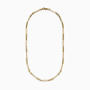 The 14K Yellow Gold Oval Paperclip Chain features alternating small oval and elongated bar links, shown on a white background.