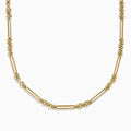The 14K Yellow Gold Oval Paperclip Chain features alternating small oval and elongated bar links, shown on a white background.