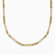 The 14K Yellow Gold Oval Paperclip Chain features alternating small oval and elongated bar links, shown on a white background.